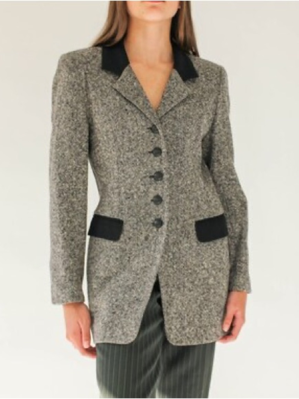 Vintage Classic Hugo Buscati Wool Tweed Blazer sz 4 90’s - Picture 2 of 7